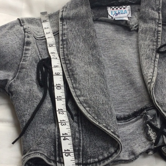 Vintage Extra Blues Denim Bolero Style Jacket Sz M - Picture 5 of 9